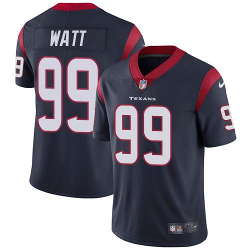 Nike Texans #99 J.J. Watt Navy Blue Team Color Youth Stitched NFL Vapor Untouchable Limited Jersey